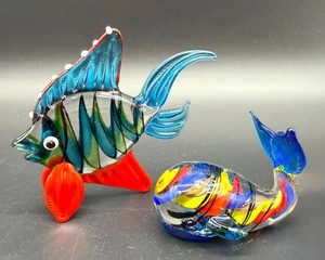 Glass Fish Figurines Set of 2