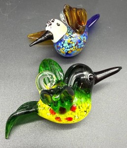 Hanging Glass Hummingbird Figurines (Lot of 2)