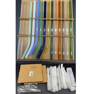 Glass Straws 32 Count With 3 Cleaning Brushes