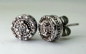 Natural Diamond SLD 925 Sterling Silver Stud Earrings