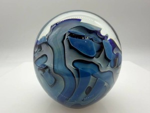 Vintage 1990 Robert Eickholt Signed Studio Art Glass Paperweight 2.5