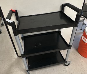 Black and gray plastic cart on wheels with handles (L-Kitchen)