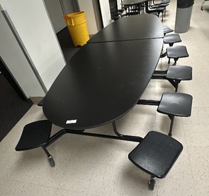 SICO Communicator (Model TTQ) 12-Seat Mobile Folding Cafeteria Table - Black & Chrome (L-Kitchen)