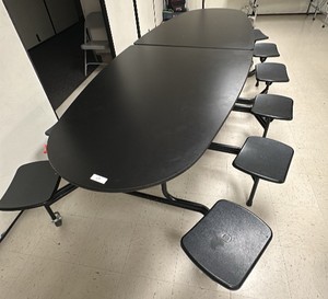 SICO Communicator (Model TTQ) 12-Seat Mobile Folding Cafeteria Table - Black & Chrome (L-Kitchen)