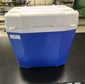 Igloo cooler on wheels, blue and white (L-Kitchen)