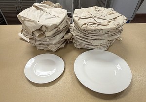 small and large plates