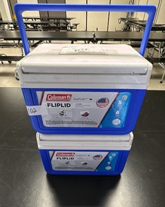 2-Coleman flip lid cooler, 5 quart, Blue & White(L-Kitchen)