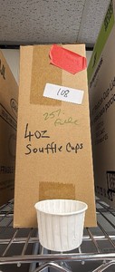 4 ounce souffl cups box 25% full