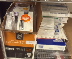Plastic flatware with sandwich bags (L-Kitchen)