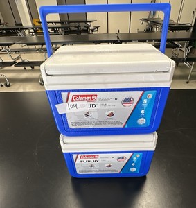 2-Coleman flip lid cooler, 5 quart, Blue & White (L-Kitchen)