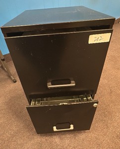 2 drawer black metal filing cabinet