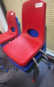 ECR 4 Kids, stackable preschool chairs, set of 3, green blue and red