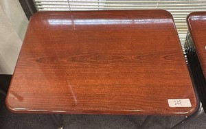 Virco Lift-Lid Student Desk, Walnut Laminate Top with Metal Book Box