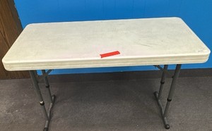 Lifetime white height adjustable folding table