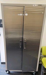four tier shelving unit on wheels