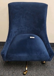 blue velvet office chair