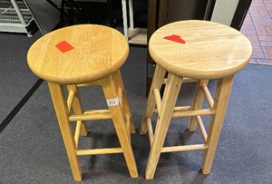 2 -Light wood stools