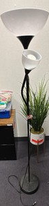 Tall black and white lamp