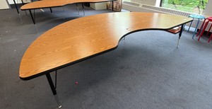 desk 39 inches wide 95 inches that its longest .21 inches tall