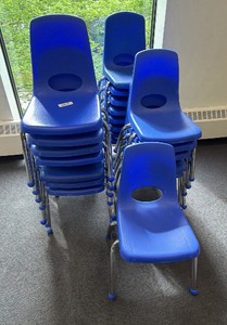 26 blue chairs