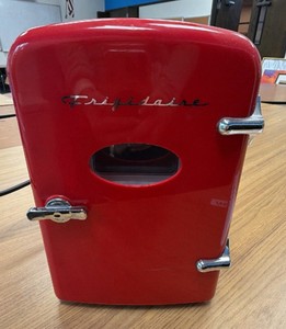 Red mini fridge