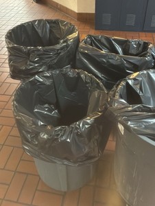 Lot of trash cans