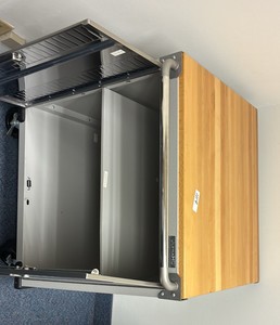 Metal cabinet on wheels