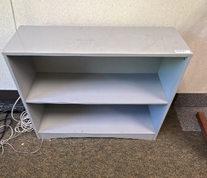 Gray wood bookshelf