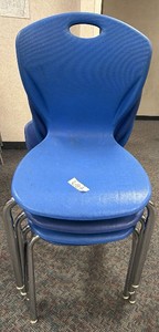 4 blue chairs
