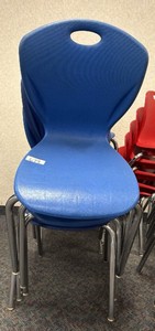 5 blue chairs