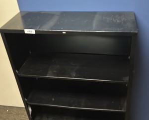 Black metal shelf