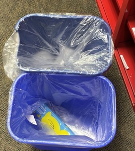 two recycling bins