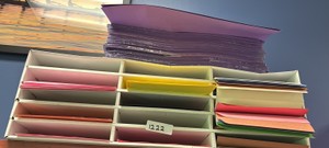 paper shelf with colored paper