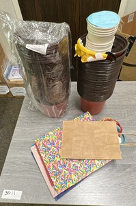 Lot of plant pots and gift bags