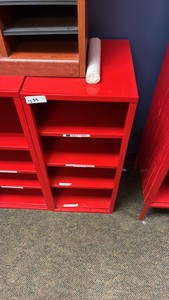 red metal cabinet