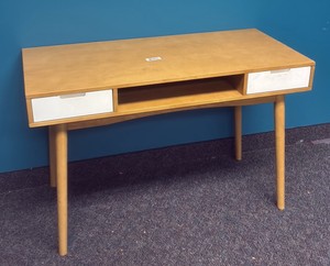 desk with drawers and storage