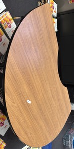 wood half circle table