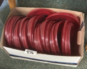 box of frisbees