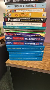 Variety of books and dictionary