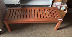 Slotted wood bench