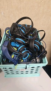assortment of kids headphones