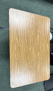 Metal and wood table