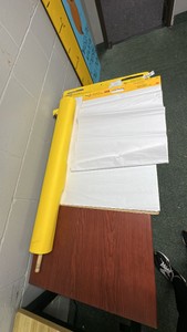 2 sizes of post self-stick easel wall pads plus yellow paper roll with Dowl
