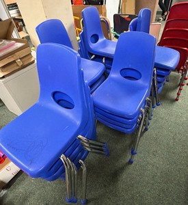 39 blue chairs