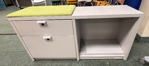 bench seat with cushion and drawers