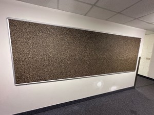 Multicolored pegboard with metal border
