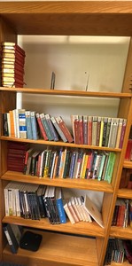 Bookcase of books, bookcase not included