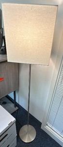 Tall metal lamp with white square shade