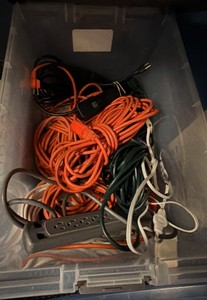 tote of extension cords