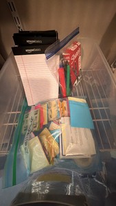 post notes, notepads, and gel pens